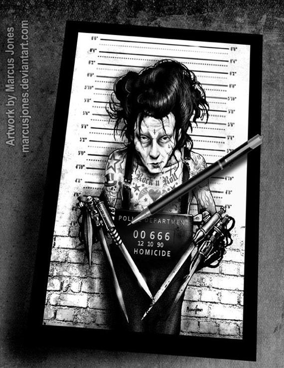 Gothic Art Edward Scissorhands Mugshot art Witchcraft