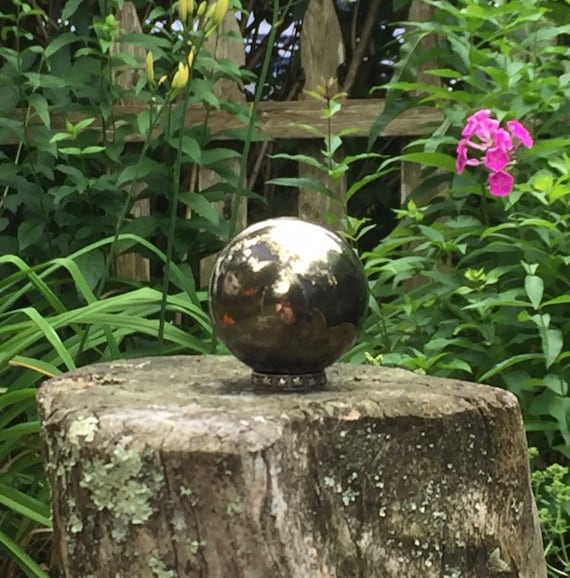 Pyrite With Hematite Sphere 44mm, Polished Pyrite, Hematite Sphere, Pyrite Orb, Crystal Ball, Metaphysical Crystal