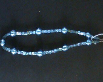Turquoise lamp-work bead necklace