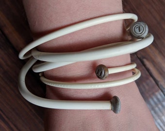 Knitters Bracelets - White Plastic Knitting Needle Braclets
