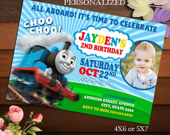 Thomas Train Birthday Invitation, Thomas Train Invitation Birthday, Thomas Birthday Invitation, Train Birthday Invitation, Thomas Train