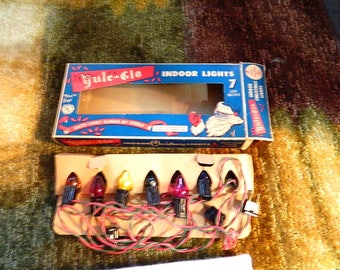 Vintage Christmas lights YULE-GLO 7 LIGHTS Boston Mass.