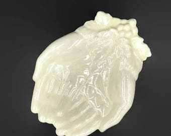 Vintage Milk Glass Hand Dish White Glass Decor