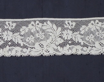 White French Lace Edging, Heirloom Sewing Lace 2 1/4", Floral Lace