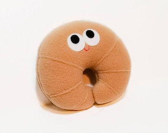 Plush Croissant - Croissant - Plush Food - Stuffed Food - Anthropomorphic - Baked Good - Bakery - Gift For Kids - Geek Gift