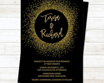 black and gold invitation templates