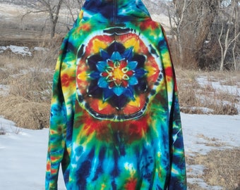 Tie Dye Mandala Thick Cotton Hoodie 3XL