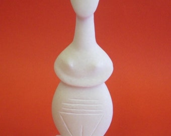 Hand Carved Snow White Marble Cycladic Art Figurine 17 cm, Neolithic Style, Authentic Museum Replica, Sculpture Art, Unique Art Gift