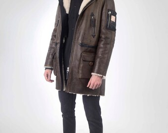 Shearling sheepskin parka