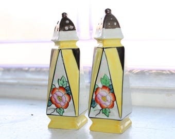 Art Deco Salt & Pepper Shakers Vintage Lusterware