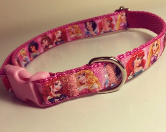 Disney Princess Handmade Adjustable Dog Collar Small/Medium