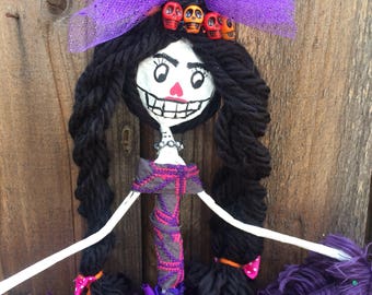 Dia de los muertos papermache skeleton doll