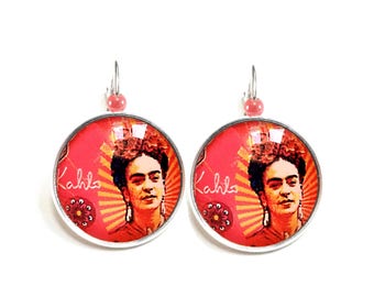 Earrings Frida Kahlo cabochon earings
