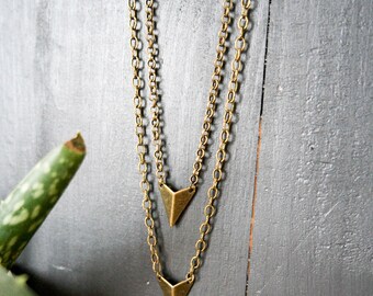 Boho necklace chevron "Jayani" - necklace double chain