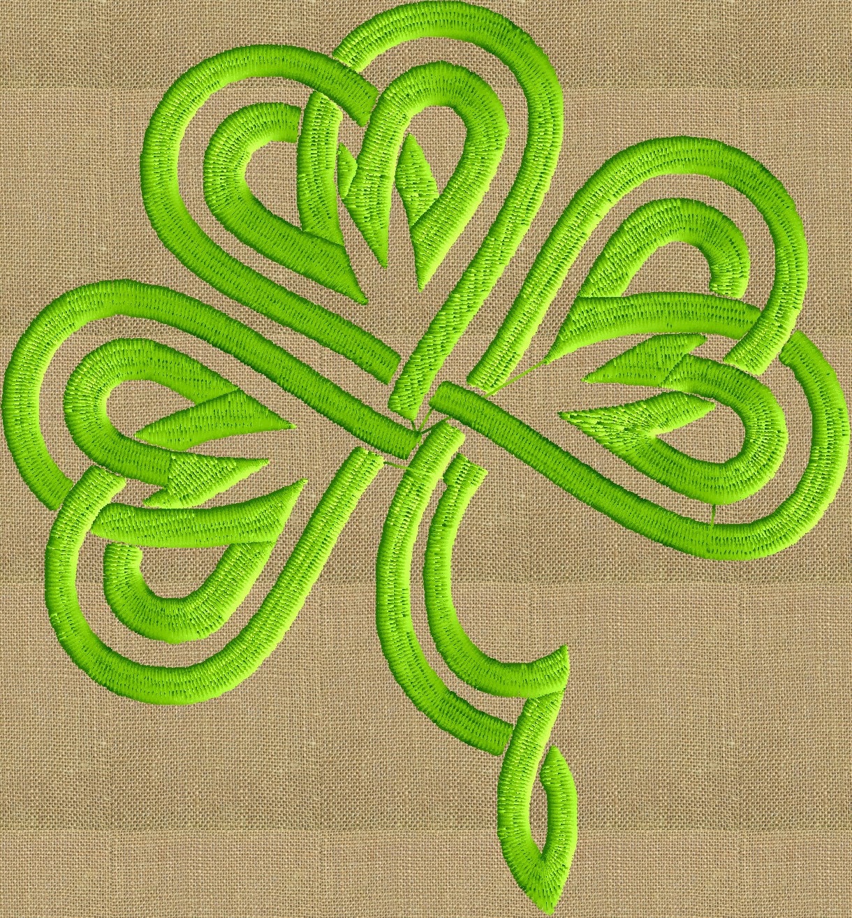 Shamrock Celtic Scroll Design Embroidery Design File 9774