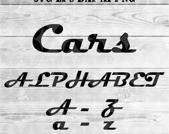 Cars Letters SVG,Silhouete,Cricut,Alphabet Letters,Png,Eps,Dxf,Birthday,Invitation,Letters And Numbers,Font svg,Moana svg,Disney font svg