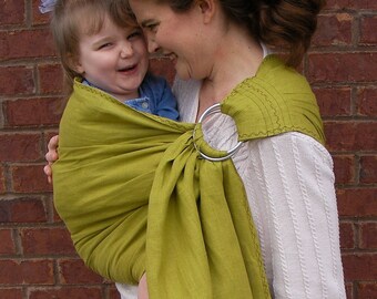 Baby Ring Sling, Linen Sling, pistachio, linen, baby carrier, Baby Sling, Linen RS, Linen newborn carrier, Linen baby sling, DVD, maternity
