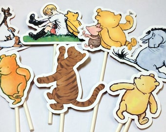 Cupcake Toppers - Winnie the Pooh,INSTANT DOWNLOAD,Cake Toppers,Printables,Pooh Birthday,Winnie the Pooh,Winnie the Pooh Baby Shower
