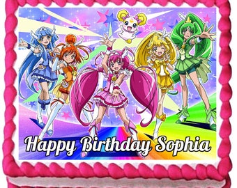 GLITTER FORCE 1/4 Edible Frosting Icing Sheet Cake Topper Image Customized Personalized Birthday 1st Party Custom Decoration