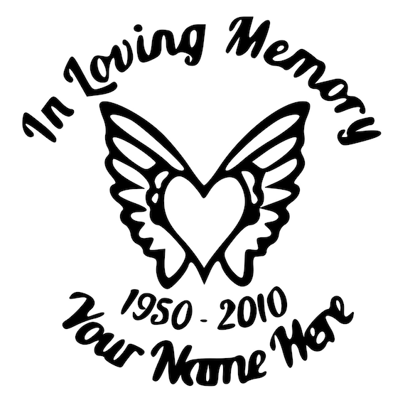 In Loving Memory Heart with Wings Die-Cut Decal Car Window