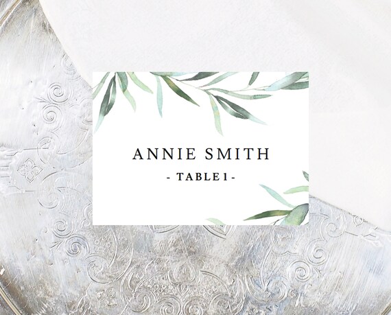 Eucalyptus place card template Printable place cards leaves