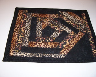 Leopard print mug rug