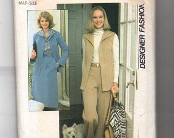 8182 Simplicity Sewing Pattern Jacket Vest Skirt Pants 41B Vintage 1970s
