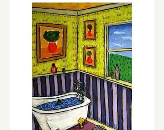 Shark Taking a Bath Art Print