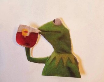 Kermit That's none of my business meme sticker