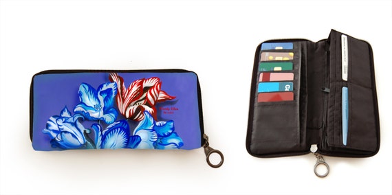 Retro wallet, vintage wallet, Porcelain, gift for her, gift mom, Woody Ellen bag, valentine gift, christmas gift ideas, wallet floral print