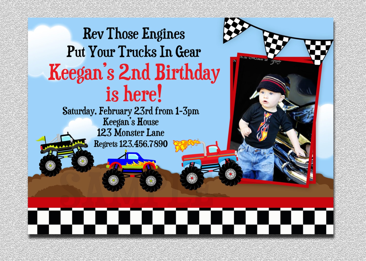 Monster Truck Birthday Invitations Free 3