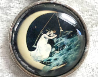 Lovers on the moon bead woven necklace