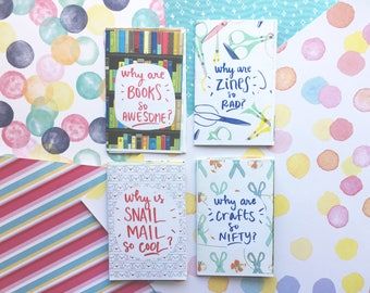 The Pillars of the Paper Trail Diary zines: Books, Zines, Snail Mail, and Crafts