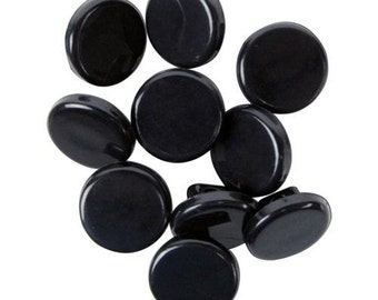 Black 3/8" button. La Mode. 3 buttons a card.