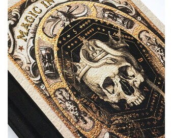 Harry Potter Inspired A5 Hardback Notebook Magic In Theory Bewitchments and Charms. Magic Spell Book Journal. Blank Lined Paper Inside.