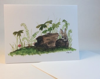 Woodland bunny notecards, set of 6