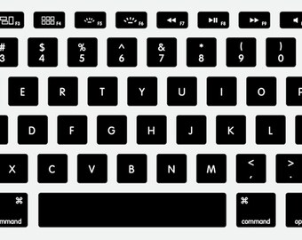 Solid Black Macbook Keyboard Decal Stickers