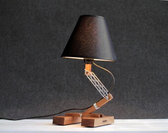 Wood Lamp, Industrial Table Lamp, Bedside Lamp, Modern Table Lamp, Pair Of Lamps, Industrial Style, Bedroom Decor, Night Lamp, Family Gift