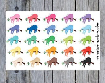 Lazy Day Sloth Planner Stickers