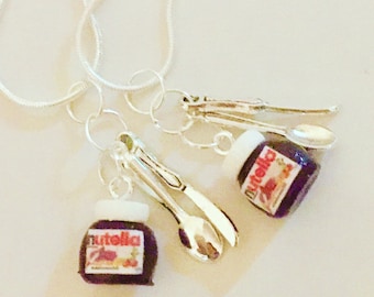 Nutella - Nutella Jar - Nutella necklace - Nutella pendant - Nutella charm - food jewellery - Nutella Polymer Clay