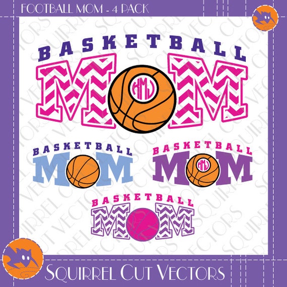 Download Basketball Mom Monogram Frames and Art SVG DXF EPS Cutting