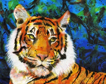 King in an Amber Coat - Tiger - Chinese zodiac - Africa - Wild animal - Big cat - Feline - Jungle - Powerful - Strong - Michelle Gilks