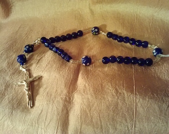 Anglican Rosary in Cobalt Blue & Goldplate