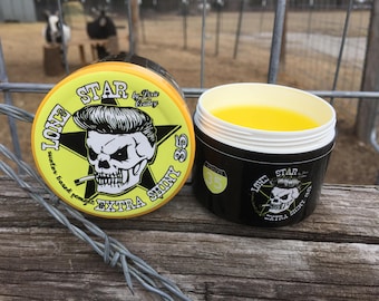 LONE STAR Slick Extra Shiny 35 Water Based Pomade Dixie Cowboy 4oz Glycol & Petroleum Free Conditioning Men's Women's Styling Wax Gel Grease