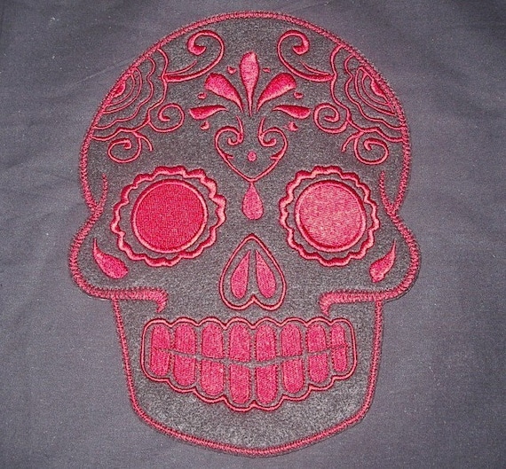 Sugar Skull, Day of the Dead, embroidery patch