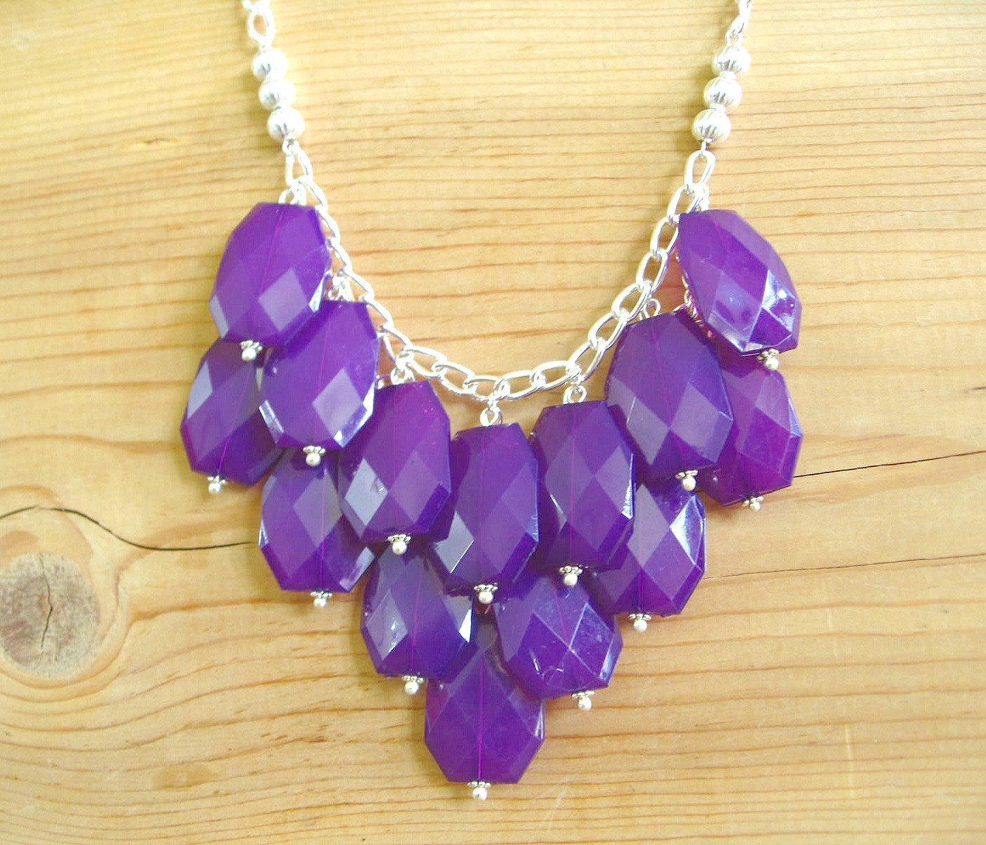 Purple Bib statement necklace eggplant purple bib necklace