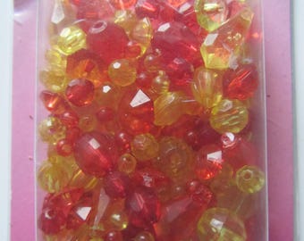 box of 20 g of various faceted beads sizes and shapes
