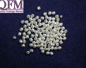100pcs Hammered Spacer beads in Sterling Silver 925 available in 3mm, 4mm, 5mm - Silver Beads for necklace, Metal beads for bracelet