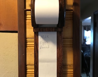 Wooden Grocery List Holder In Red Mahogany