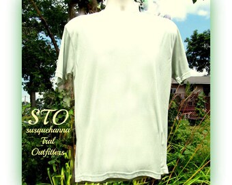crew neck shirt, men's knit shirt, green knit shirt, short sleeve shirt, size M (medium), # 133